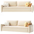 Canapé Litfad Upholstered Beige Modern Headboard - Chamfer