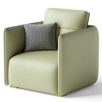 Armchair  Litfad Modern Green Tech Cloth Upholstered Sraight-Back 3D model