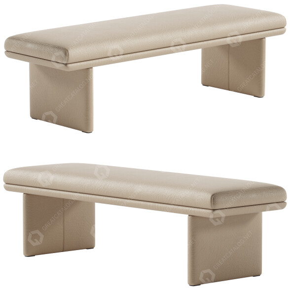 Banquette Litfad Upholstered Grey Modern Bedroom modèle 3D