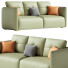 Canapé Litfad Modern Green Tech Cloth Upholstered Sraight-Back 210 cm - Chamfer