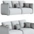 Canapé Litfad Modern Green Tech Cloth Upholstered Sraight-Back 210 cm - Chamfer
