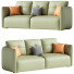Canapé Litfad Modern Green Tech Cloth Upholstered Sraight-Back 210 cm - Chamfer