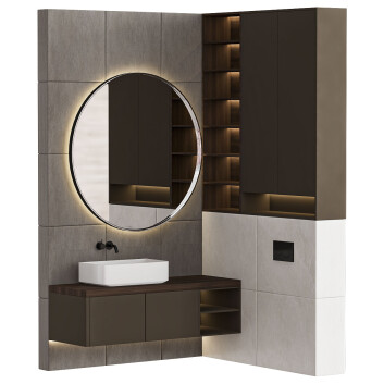 Bathroom Furniture Set 9 3D model