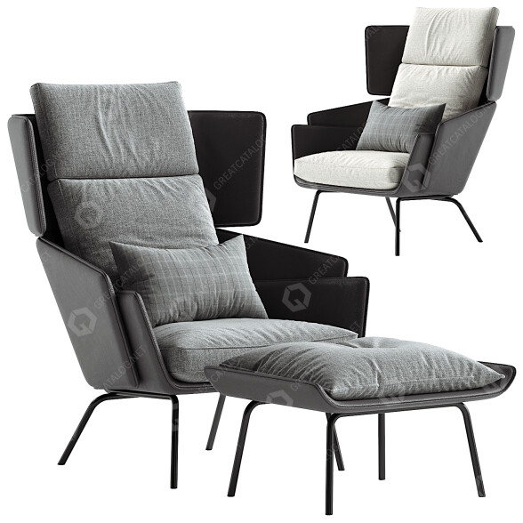 Sillón y otomana Ferri 1956 Blade Hight Modelo 3D