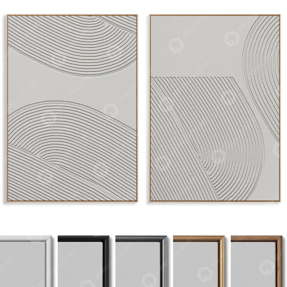 Bilder Abstract Painting Frame Set 017 3D-Modell