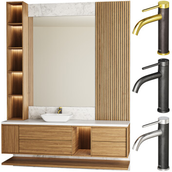 Baño  Vigo Industries Conjunto de Muebles 06 Modelo 3D