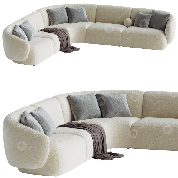 Sofá Castlery Auburn Performance Fabric L-Shape Modelo 3D
