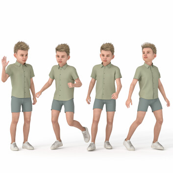 Діти Casual Kid Boy 04 Poses 3D модель