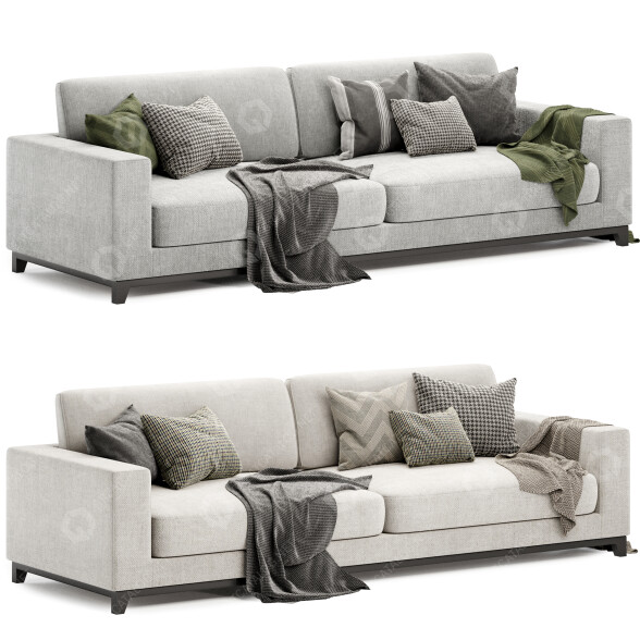 Диван Dallas 4 Seater 3D модель