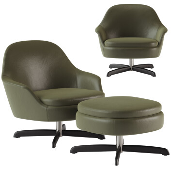 Крісло та пуф Minotti Sendai Swivel