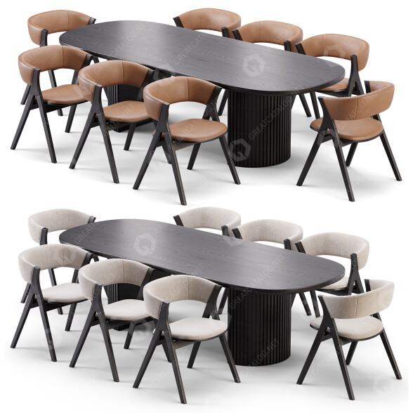 Tisch und Stühle Bonaldo Remo 3D-Modell
