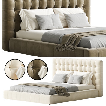 Ліжко Upholstered Panel with Tufted Headboard