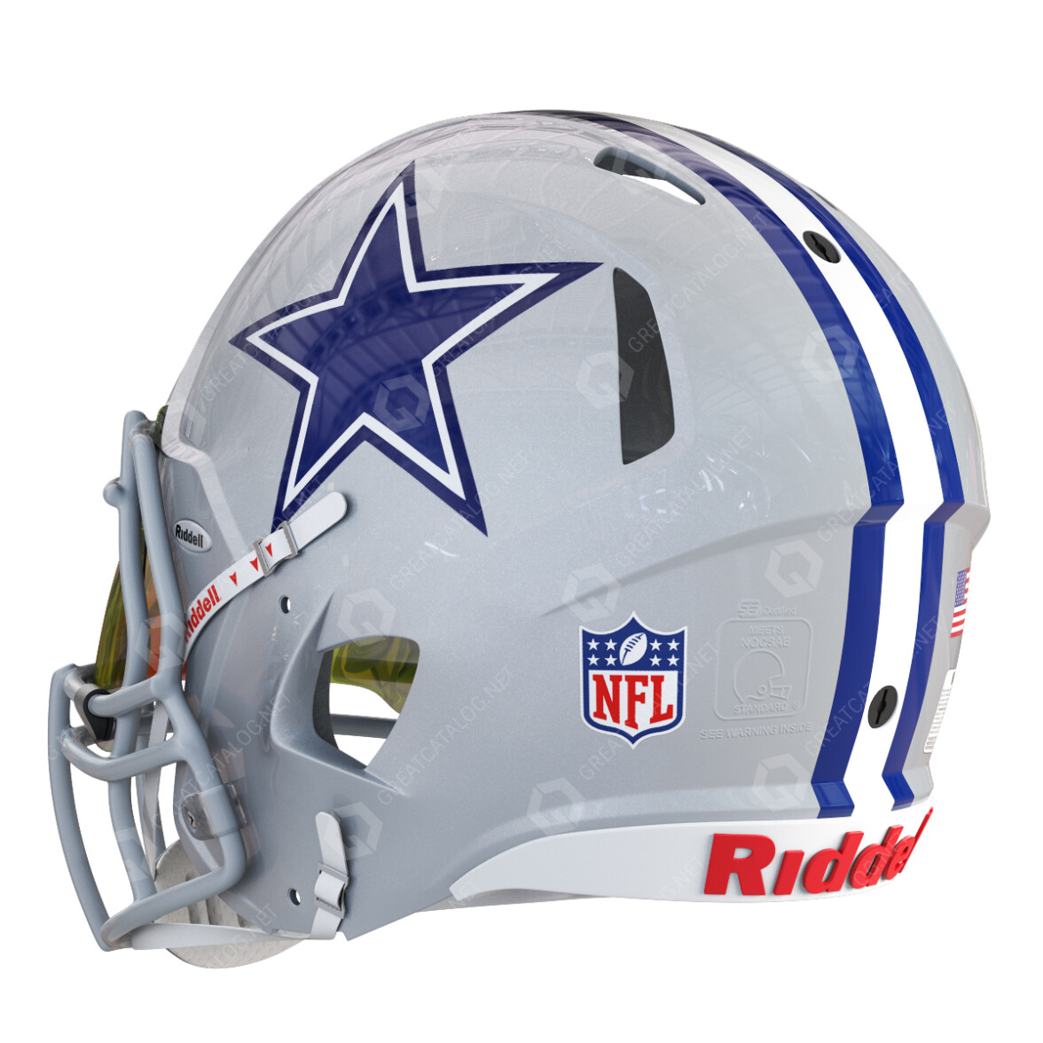 cowboys football helmet 360 view Helmet Riddell Dallas Cowboys 3D model #46346