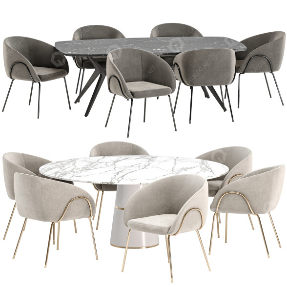 Mesas y sillas Xander Dinning Sets Modelo 3D