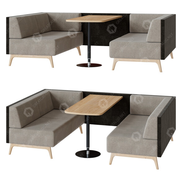 Sofas und Tische Connection Tryst Booths 3D-Modell