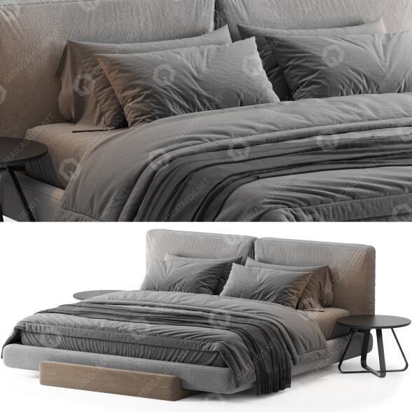 Bed and Bedside Tables Riva 1920 Sospiro 3D model