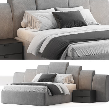 Bed and Bedside Tables  1stDibs Modern Art Deco Style 3D model