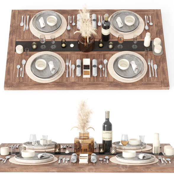 Сервірований стіл Tableware 05 3D модель