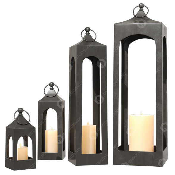Ліхтарі Pottery Barn Caleb Handcrafted Metal 3D модель