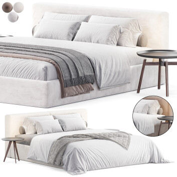 Ліжко та тумбочки Casaspace Amos Boucle White