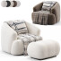 Крiсло та пуф Westwing Boucle Sessel Sofia - Armada 