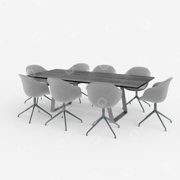Stół i krzesła Set l003 model 3D
