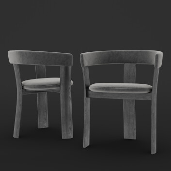 Стілець  Noce Leather Wood 3D модель