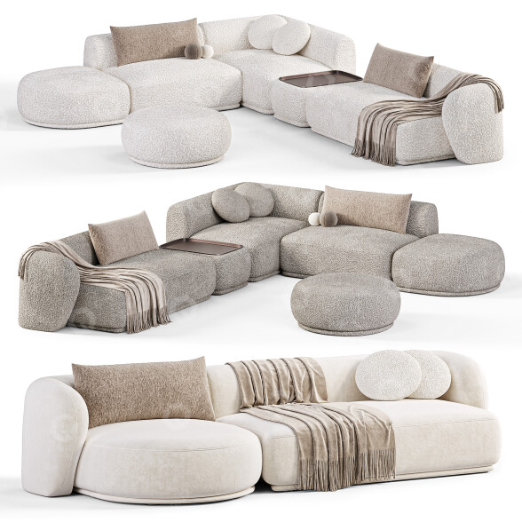 Canapés et Pouf Meridiani Rene modèle 3D