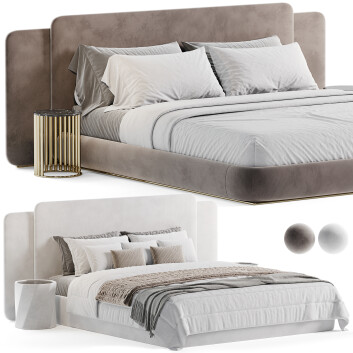 Cama y mesitas de noche  Elmalek Modern Modelo 3D