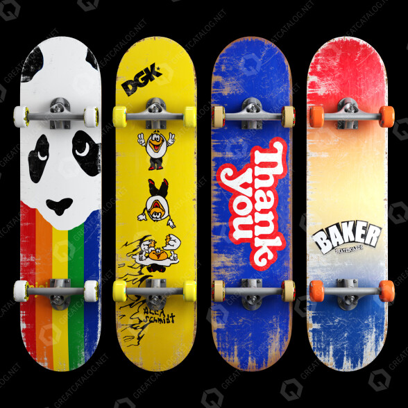 Skateboard Set 003 3D-Modell
