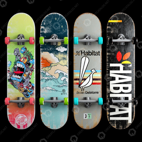 Skateboard Set 004 3D-Modell