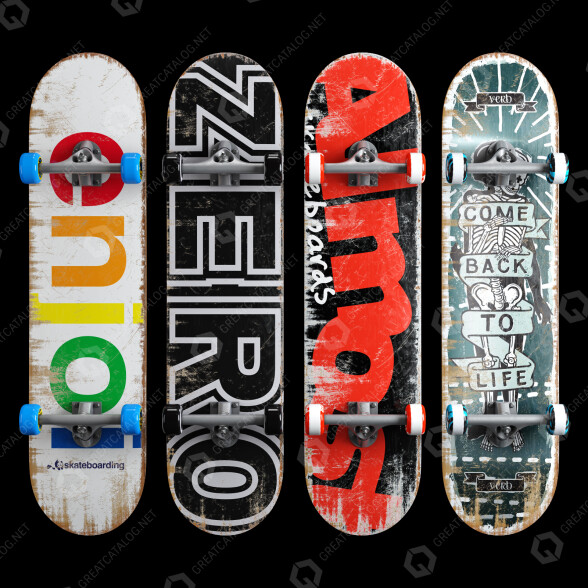 Skateboard Set 008 3D-Modell