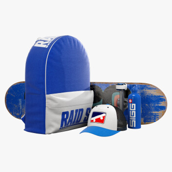 Рюкзак, скейтборд та інші аксесуари Set Blue 3D модель