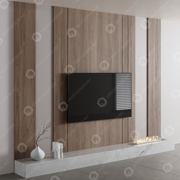 Ściana telewizyjna Set 07 model 3D
