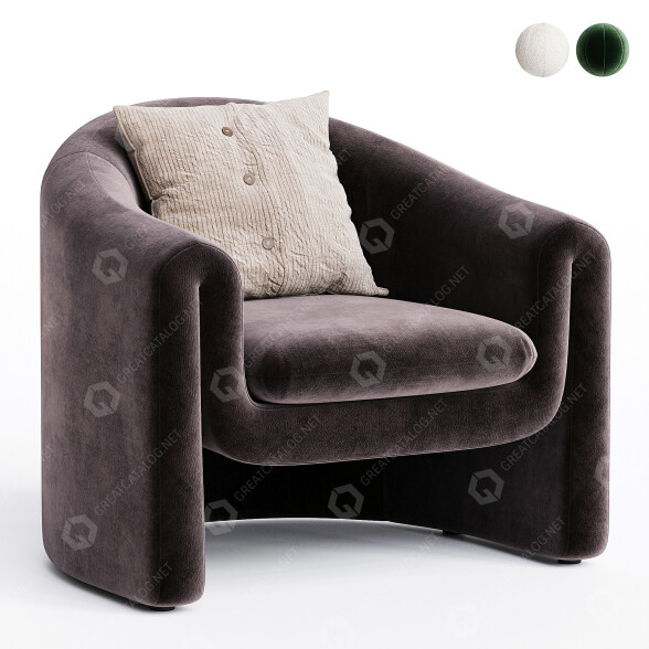 Armchair AllModern Pollman Accent 3D model