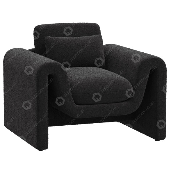 Sessel LexMod Waverly Boucle Upholstered 3D-Modell