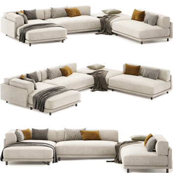 Sofa  Sunday J with Chaise Model 3D