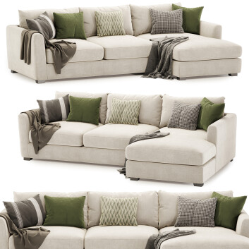 Sofa  Metz 3 Seater L Shaped Model 3D