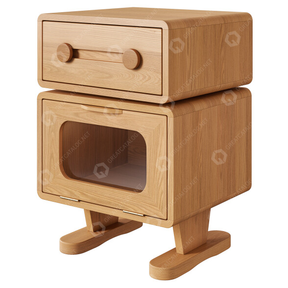 Stolik nocny GVAwood Oak Solid Wood model 3D