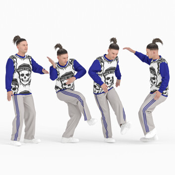 Чоловіки Dancer in 04 Poses 3D модель