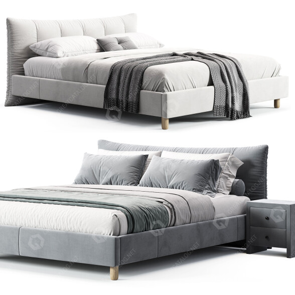 Bed and Bedside Tables Halmar Sandy 3D model