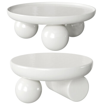 Mesas de centro Homary Modern Round White Block