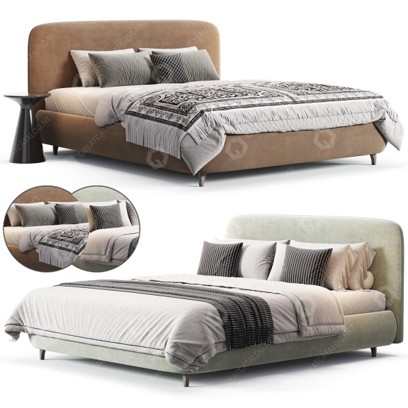 Bett und Nachttischchen Manzzeli Wanda 3D-Modell