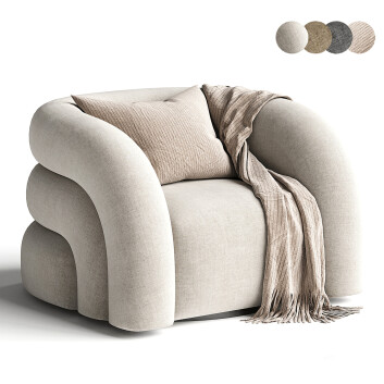 Крісло  TOV Furniture Slipper Upholstered Swivel 3D модель