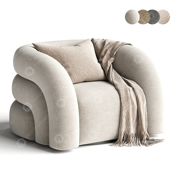 Sessel TOV Furniture Slipper Upholstered Swivel 3D-Modell