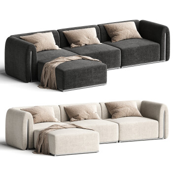 Диван CB2 Sonya 4-Piece Outdoor Sectional 3D модель