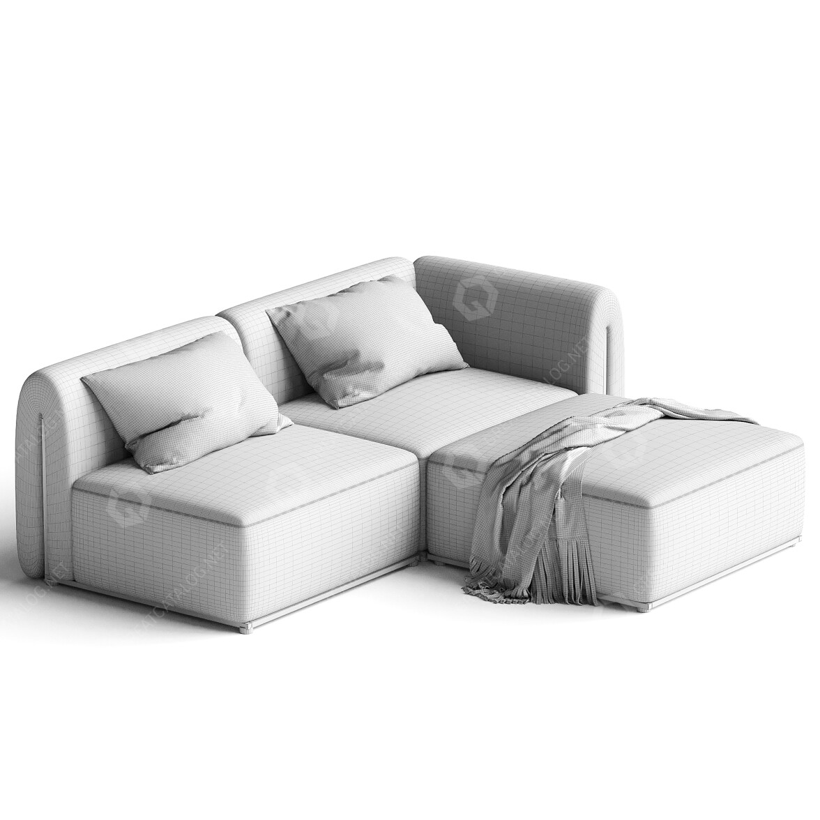 Sofa CB2 Sonya 3Piece Sectional 3D model GreatCatalog 47430