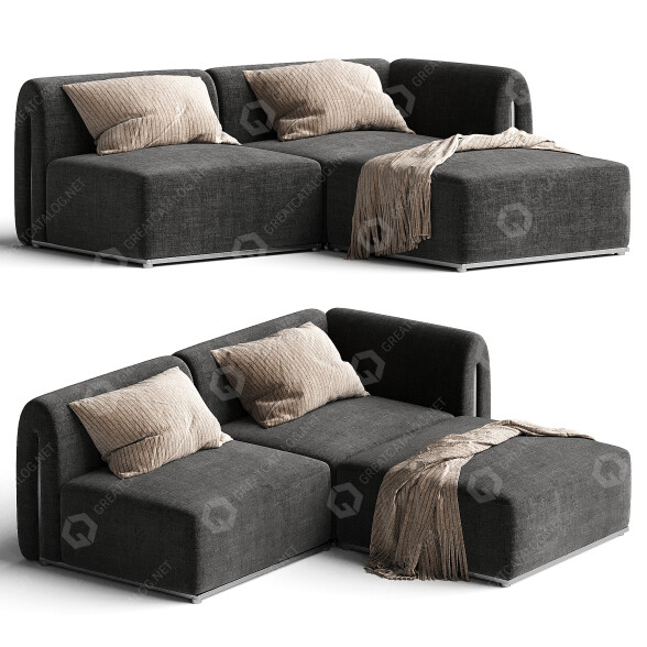 Диван CB2 Sonya 3-Piece Sectional 3D модель