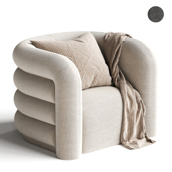 Крісло  TOV Furniture Curves Velvet Lounge 3D модель