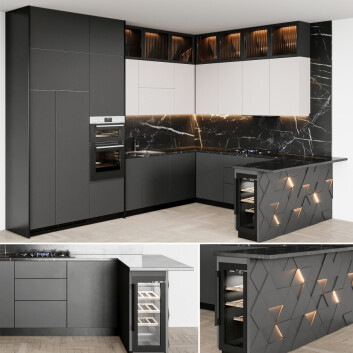 Kitchen Modern 80 3D model